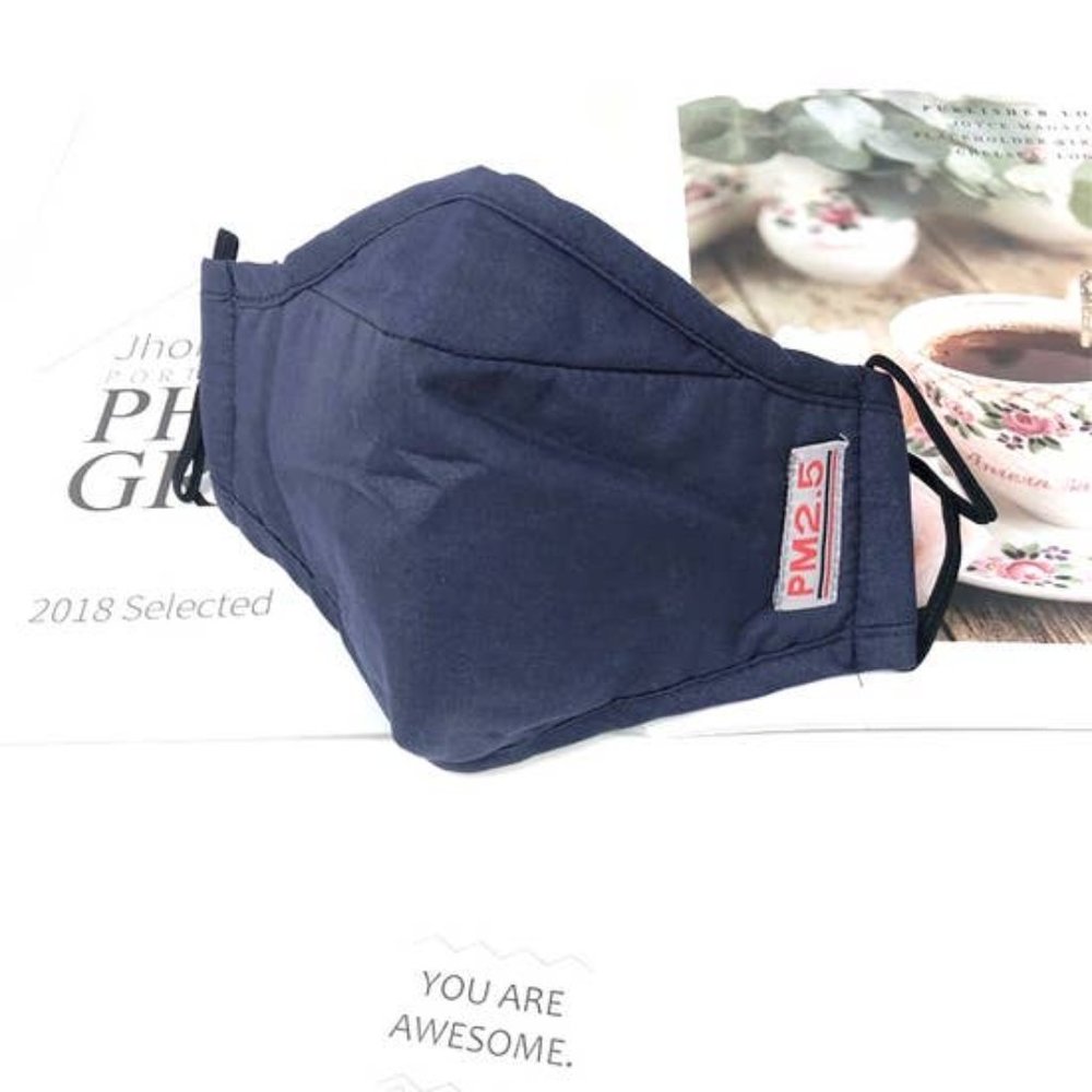 Gray Face Mask With Filter ~  Soft & Breathable - Picture 3 of 3